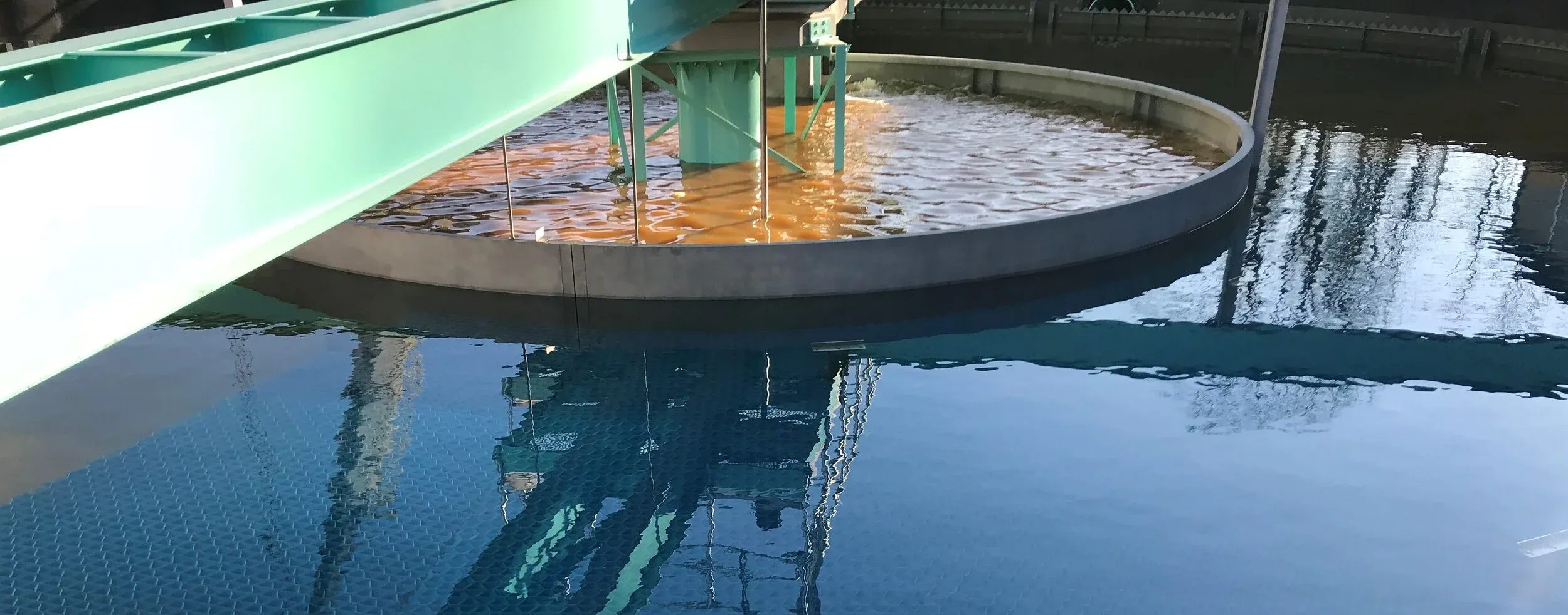 Clarifier at a water treatment plant